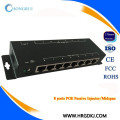 Inyector y divisor del poe de la salida de LAN del puerto 8 de 10 / 100M 8 puertos 12v